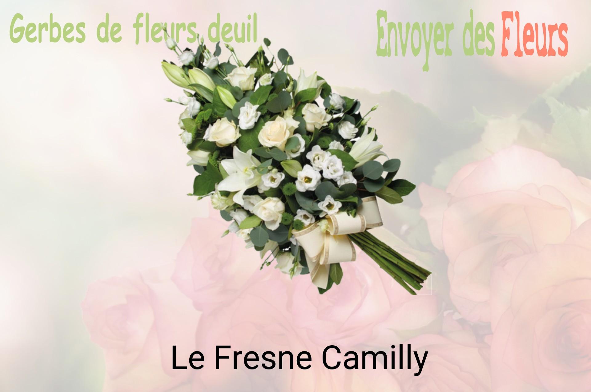Gerbe de fleurs de deuil livrée à Le Fresne-Camilly